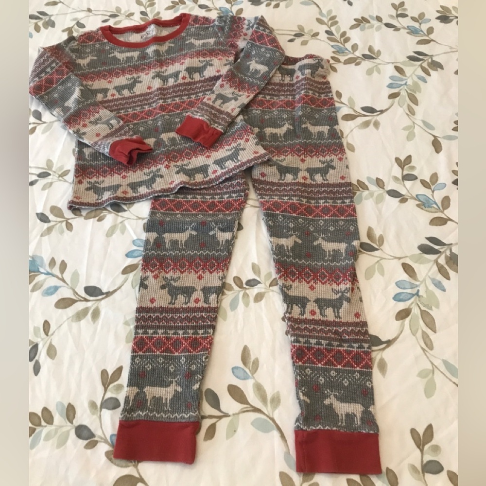 Children’s Place 4T Christmas pajamas fair isle reindeer red